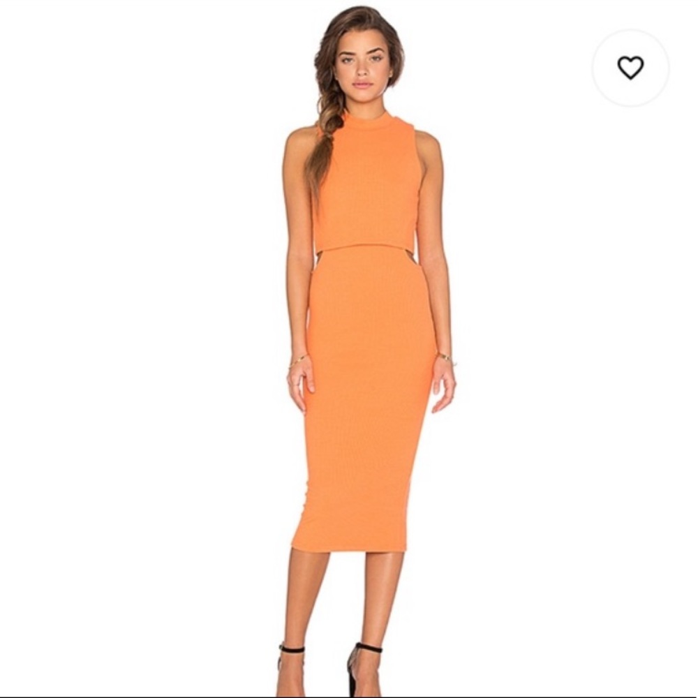 MinkPink Women’s Urban Memories Cut Out Dress in Blush Orange NWT